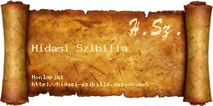 Hidasi Szibilla névjegykártya